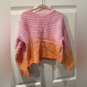 Gradient Pink and Orange Zara Open Weave Girl’s Sweater Size 5